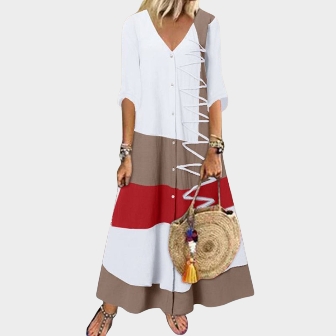 Women's Boho Maxi Dress - Vintage Print - Loose Fit - Sleeveless - Multiple Colours