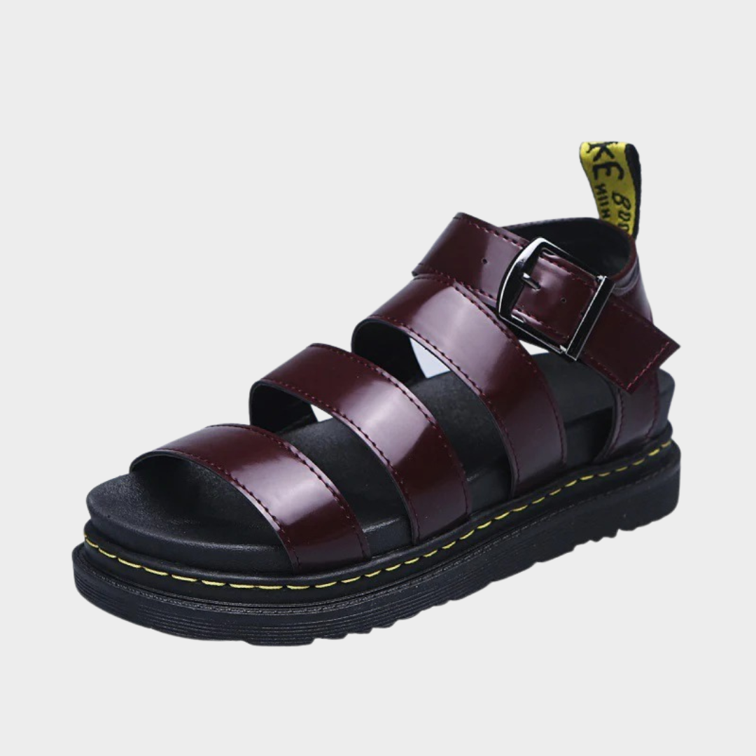 Women Sandals – Thick Sole PU Casual Roman Shoes with Round Head and Buckle Strap – Comfortable Slip-On Summer Footwear – Multiple Colours