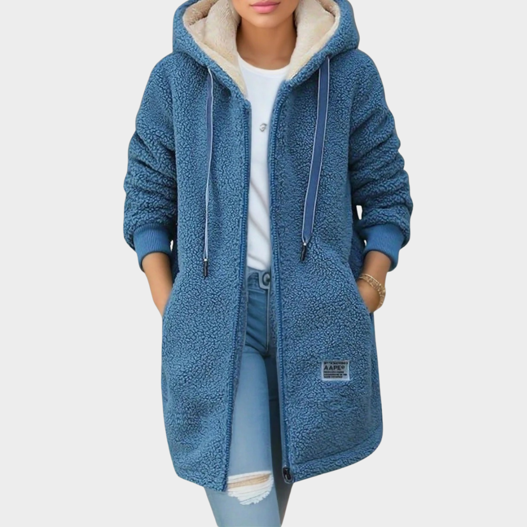 Women’s Fleece Hooded Jacket – Thickened Lamb Wool Sweatshirt Cardigan Coat with Warm Lining – Multiple Colours