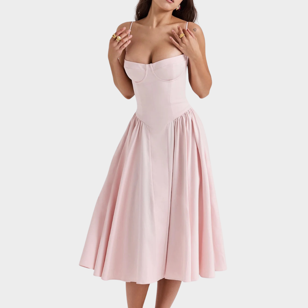 Women’s Long Dress – French Vintage Court Style – Sleeveless Tank Design – Elegant Flowing Fit – Multiple Colours