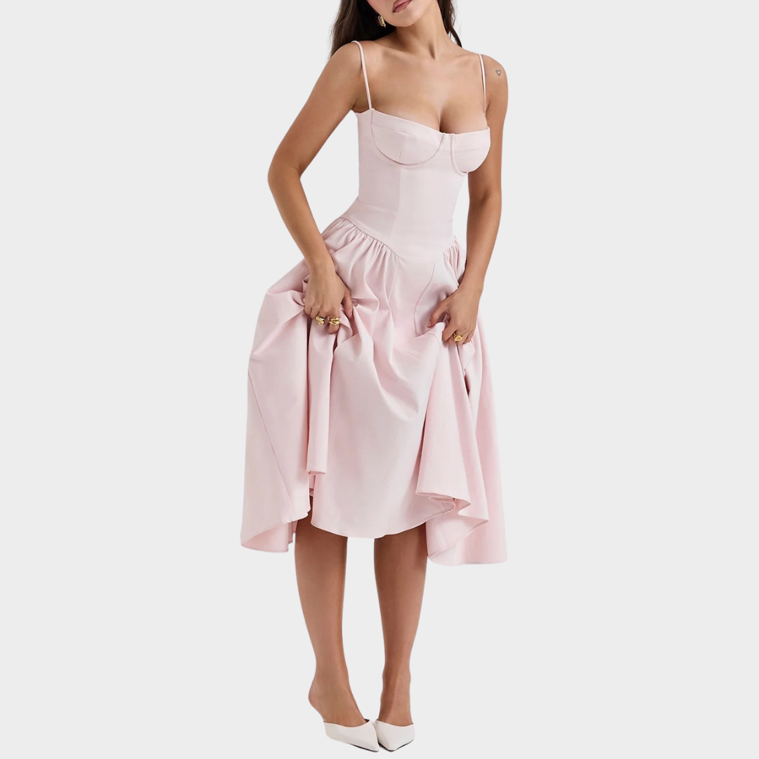 Women’s Long Dress – French Vintage Court Style – Sleeveless Tank Design – Elegant Flowing Fit – Multiple Colours