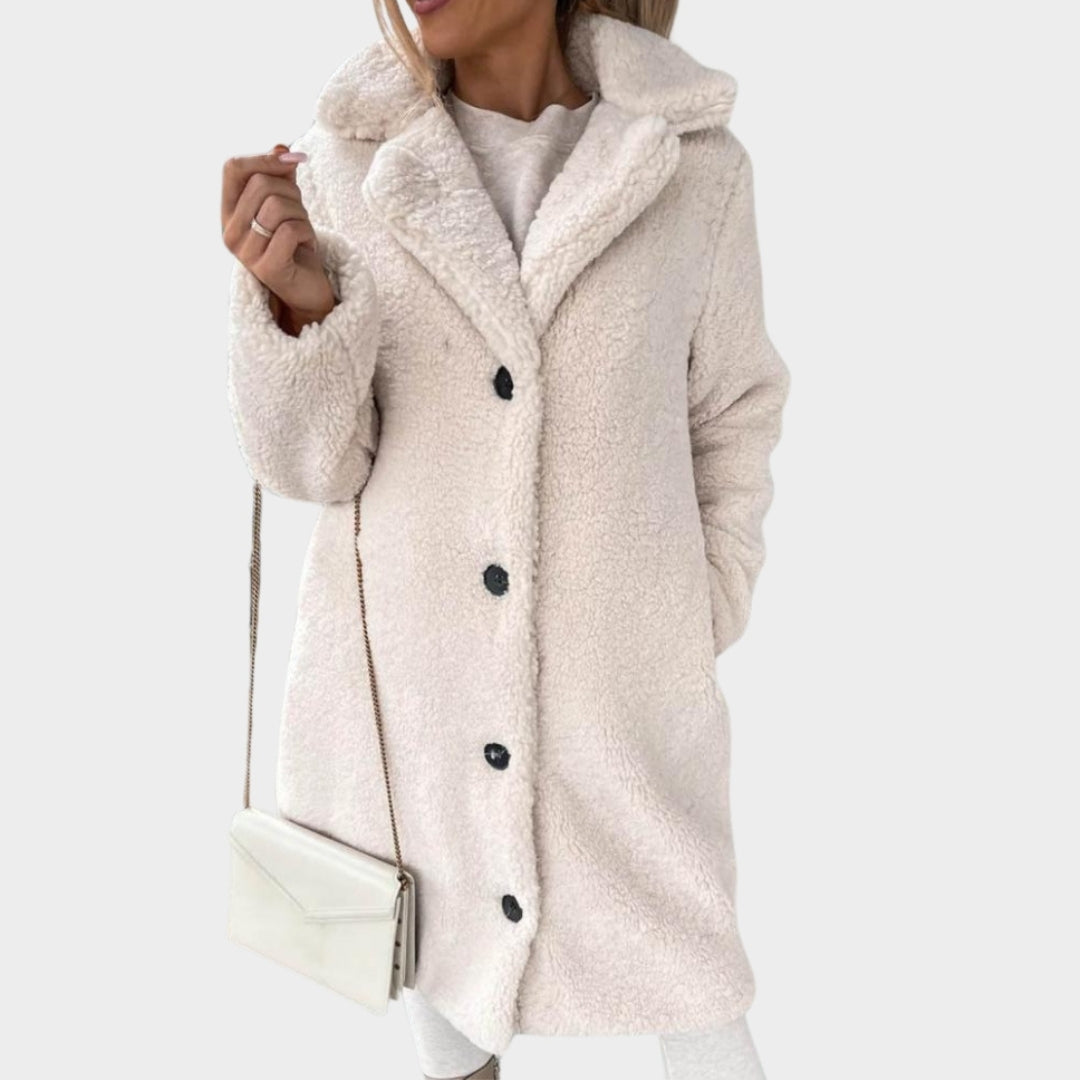 Trendy Women’s Long Teddy Overcoat – Autumn Winter Single-Breasted Trench Coat - Multiple Colours