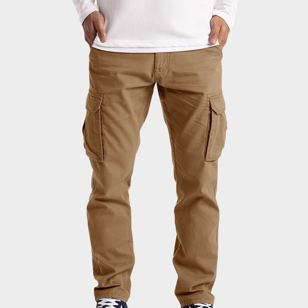 Men's Cargo Pants – High Waist – Loose Fit – Multi-Pocket – Elastic Waistband – Casual Overalls – Multiple Colours