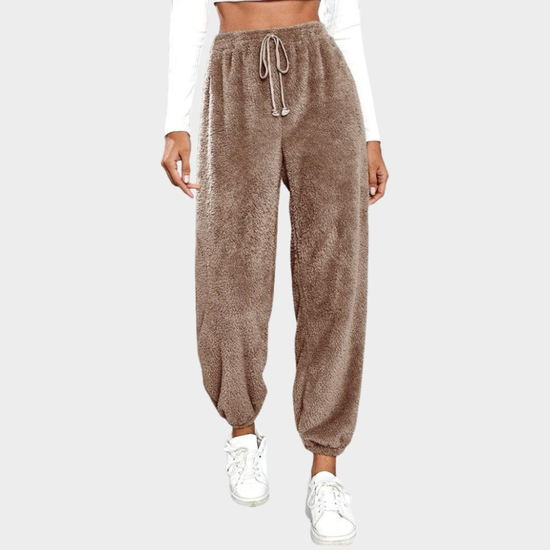 Women’s Teddy Bear Fleece Sweatpants - Winter Warm Casual Jogging Pants, Coffee, Grey, and More