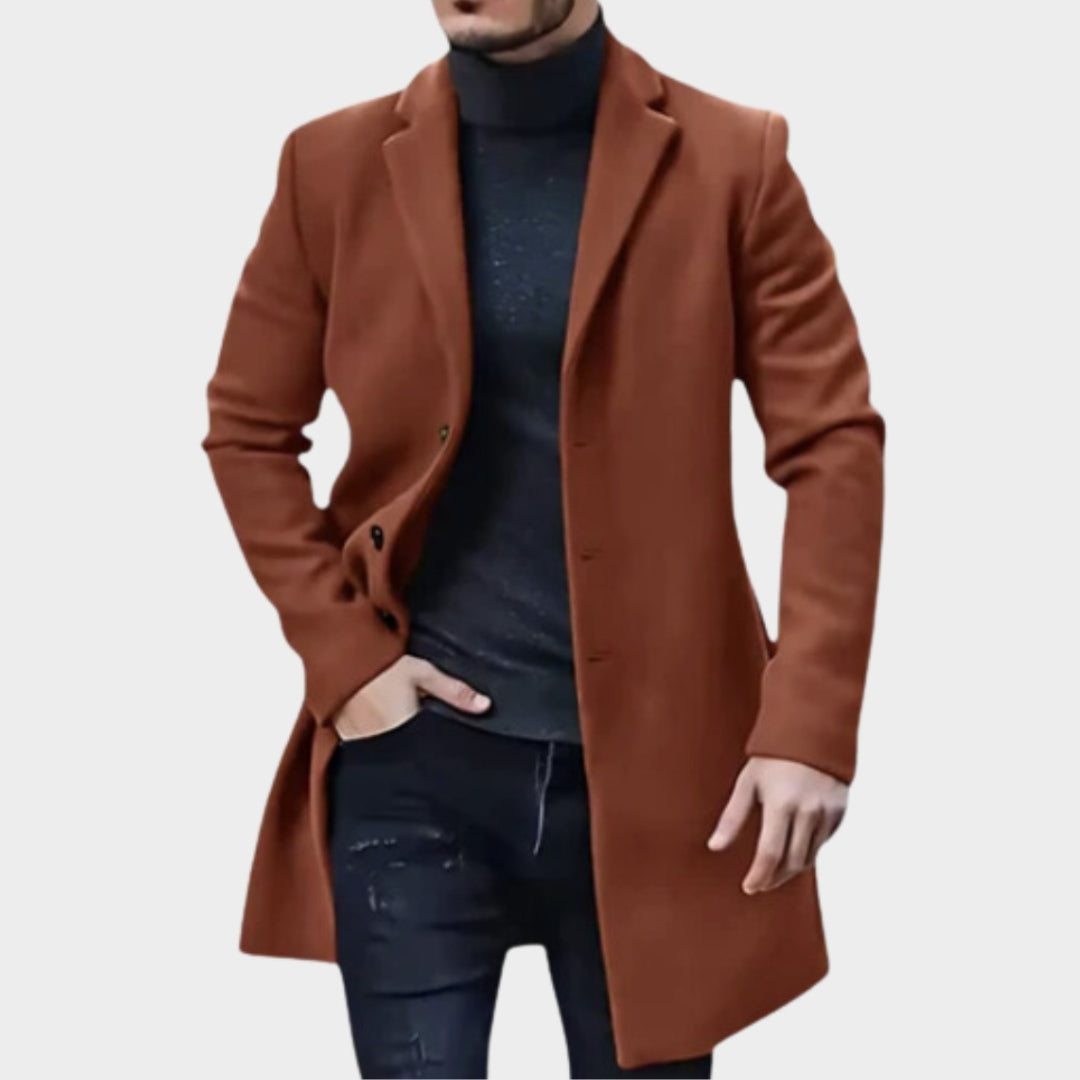 Men's Streetwear Jacket - Solid Color Lapel Wool Coat, Single Breasted Casual Outerwear, Black, Brown, and More
