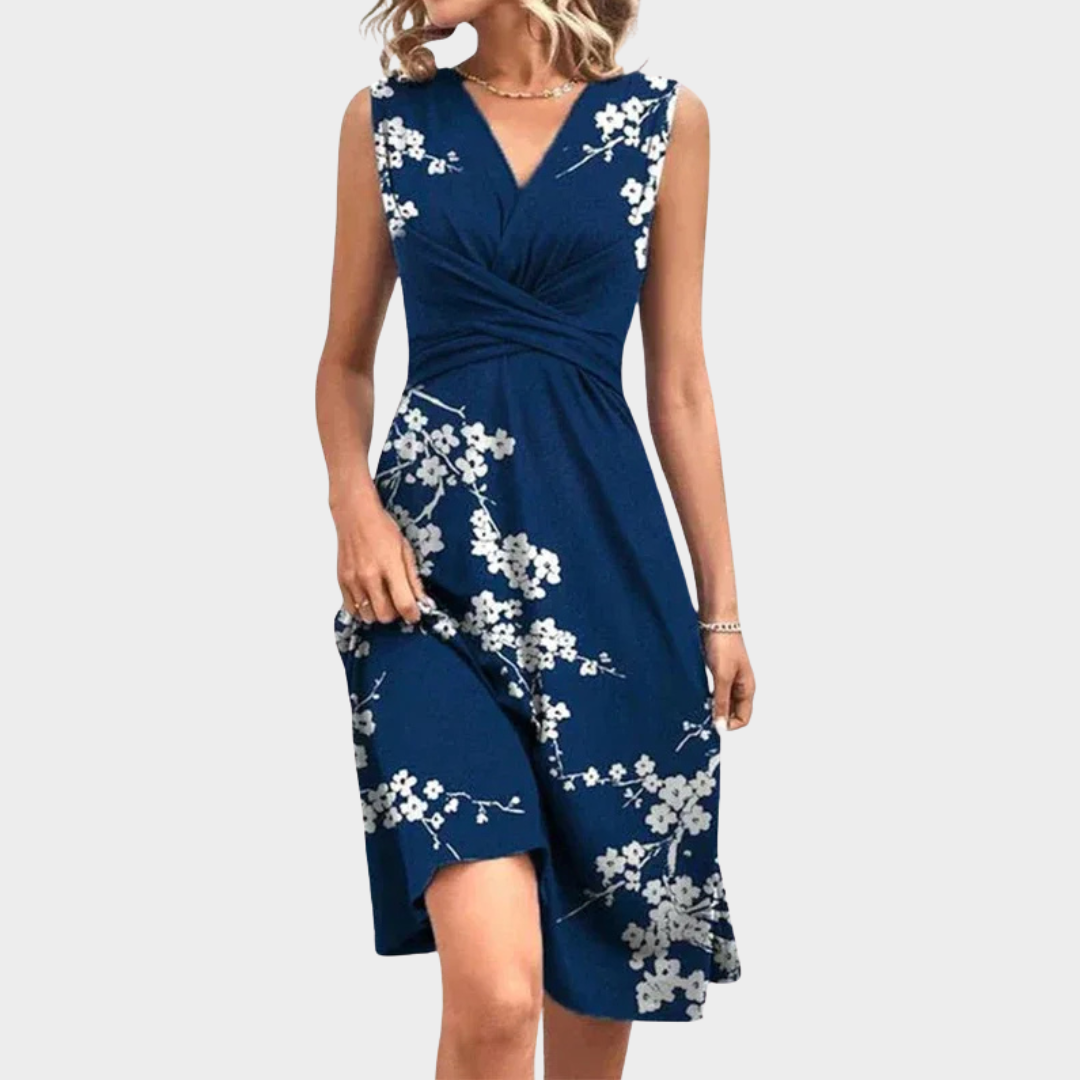 Women A-Line Midi Dress – V-Neck Wrap Design Tailored Fit in Soft Polyester – Multiple Colours