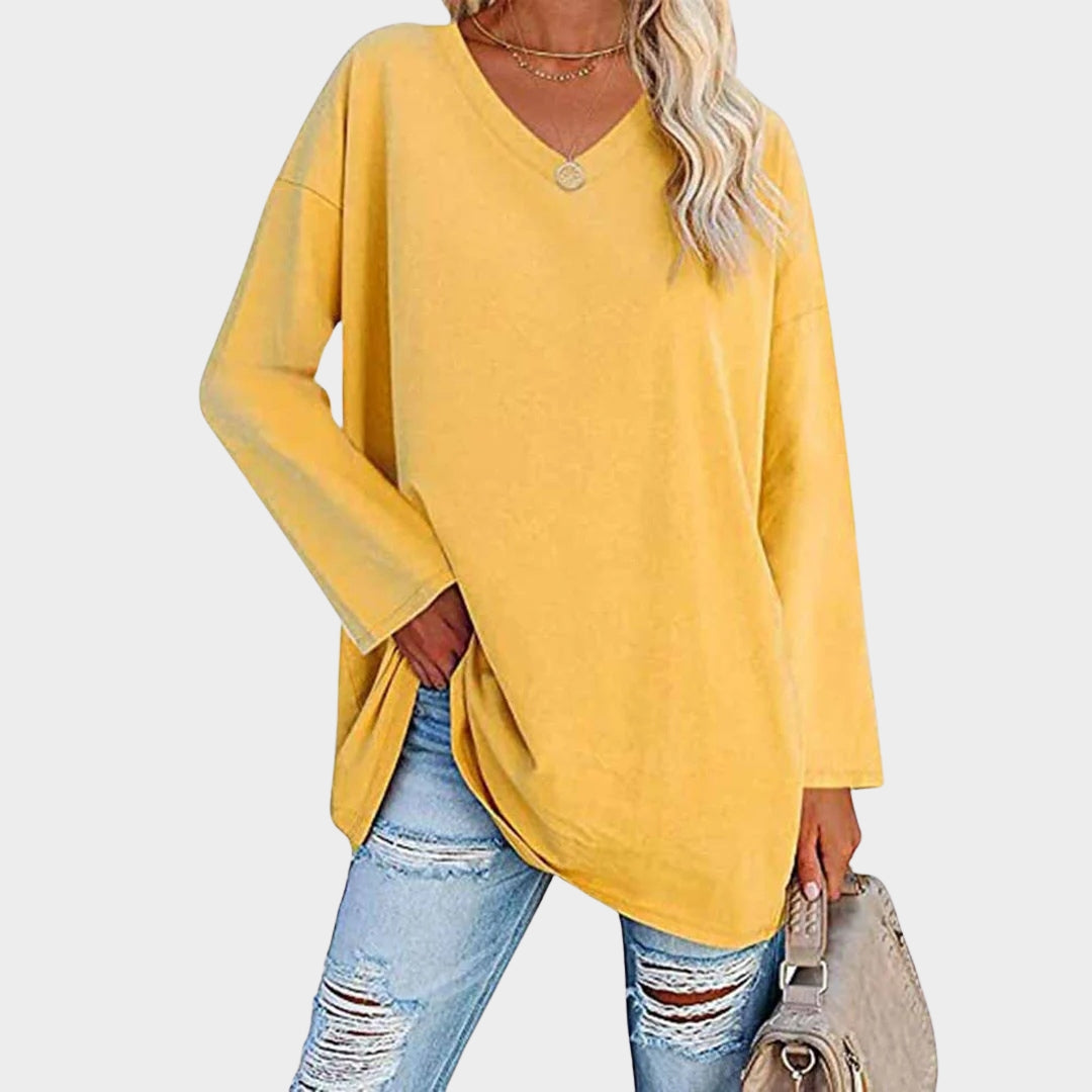 Women - Elegant Long Sleeve Blouse - Loose Fit - Soft & Comfortable - Multiple Colours