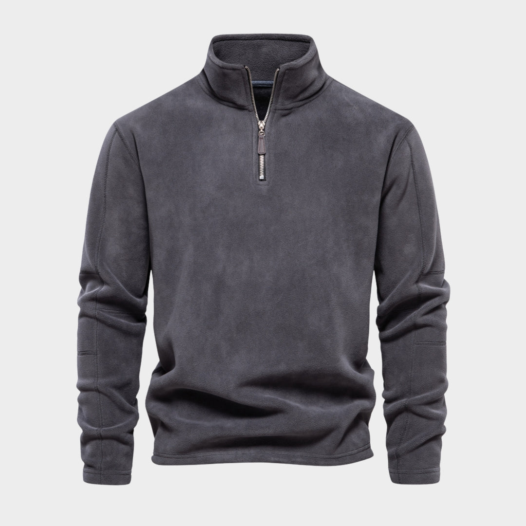 Men's Fleece Sweater - Zipper Neck - Soft Shell - Thick & Warm - Casual Fit - Multiple Colours