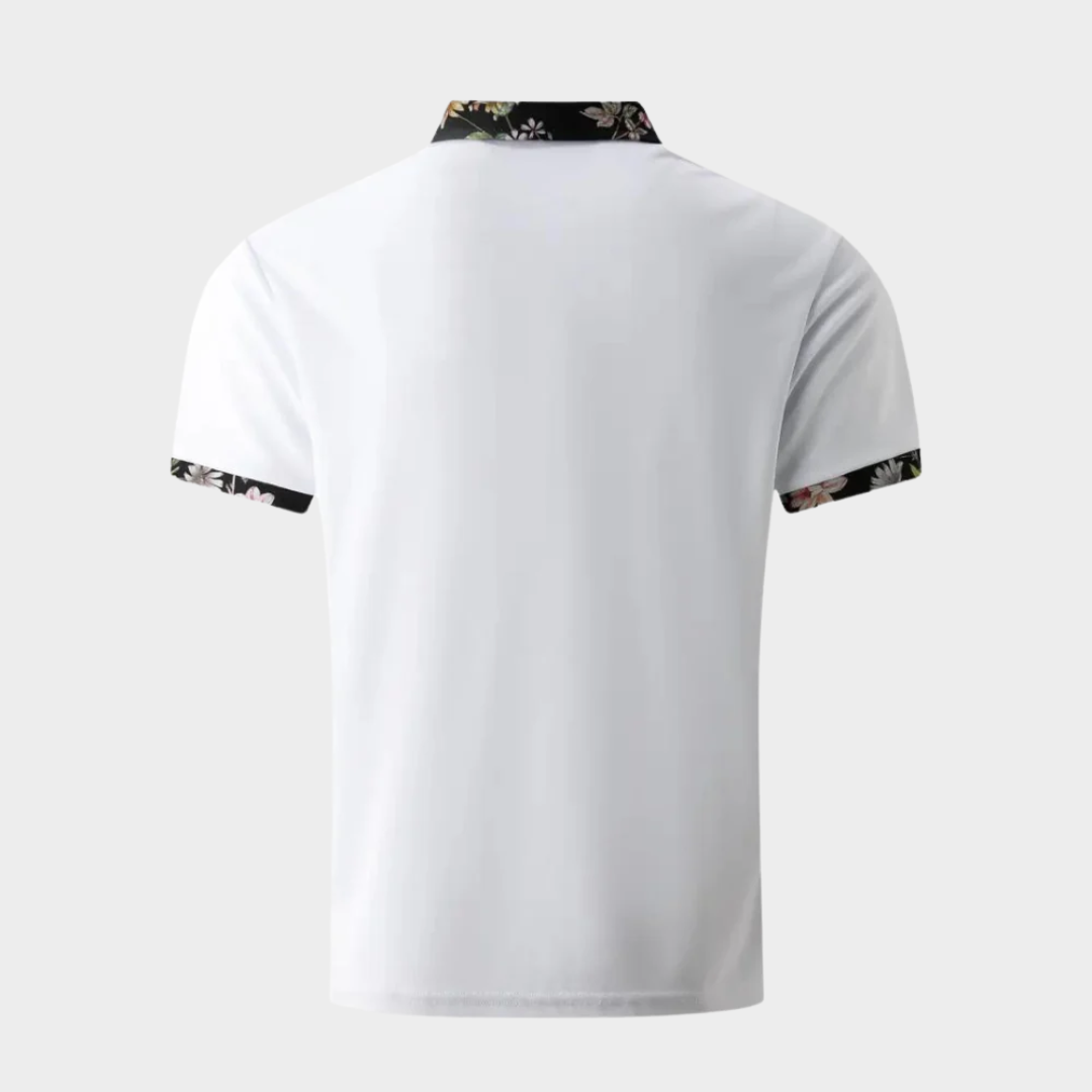 Men’s Short Sleeve Polo Shirt – Solid Colour Classic Pullover with Mosaic Design – Breathable and Comfortable Fit – Multiple Colours