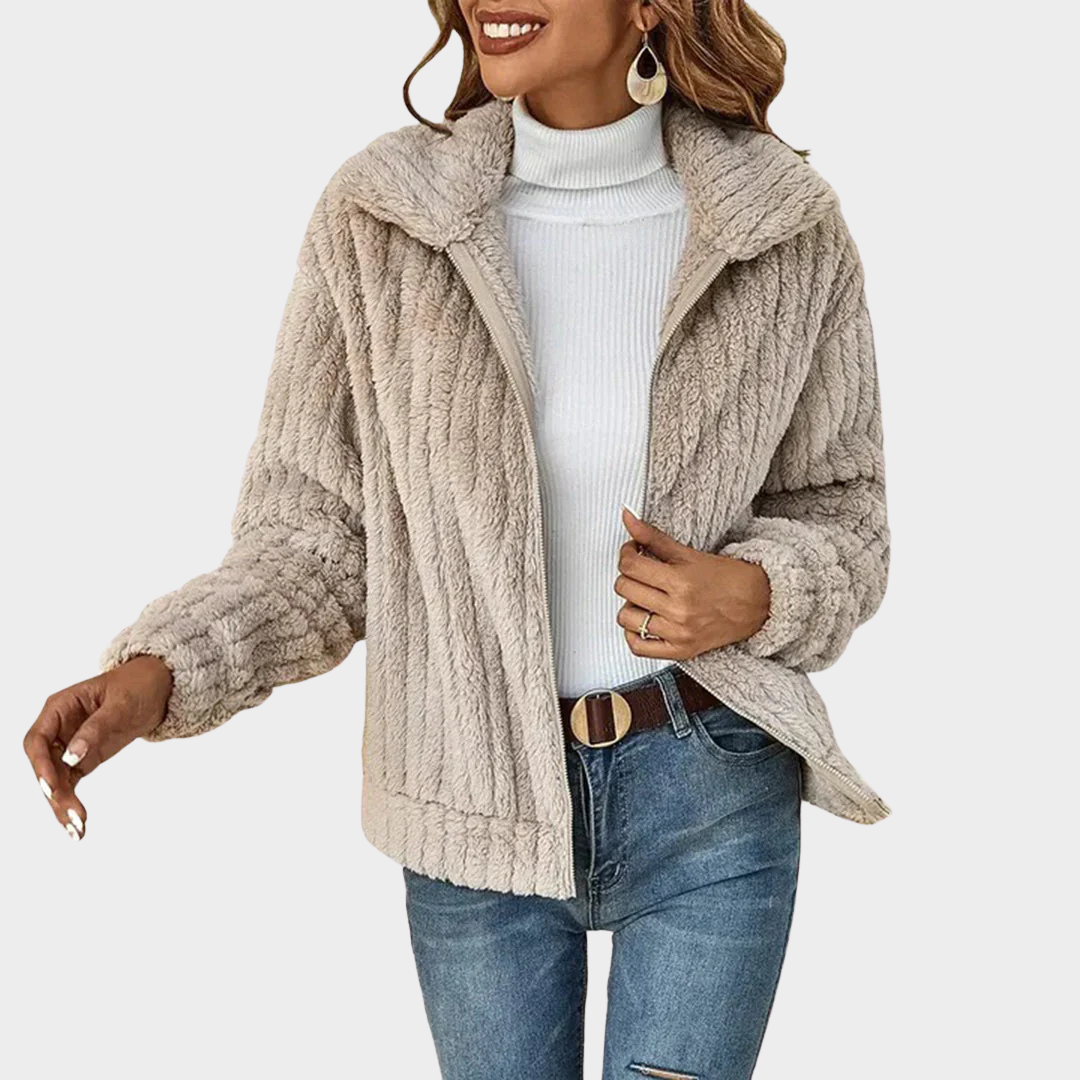 Women's Lapel Jacket – Elegant Solid Color Coat – Warm Casual Outerwear – Stylish Fit – Multiple Colours