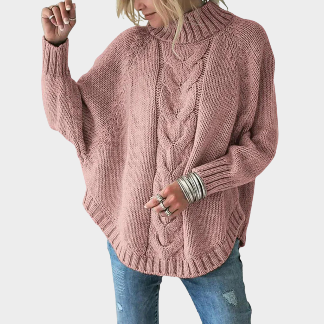 Women's Batwing Sleeve Sweater - Turtleneck - Knit Poncho - Warm & Stylish - Multiple Colours