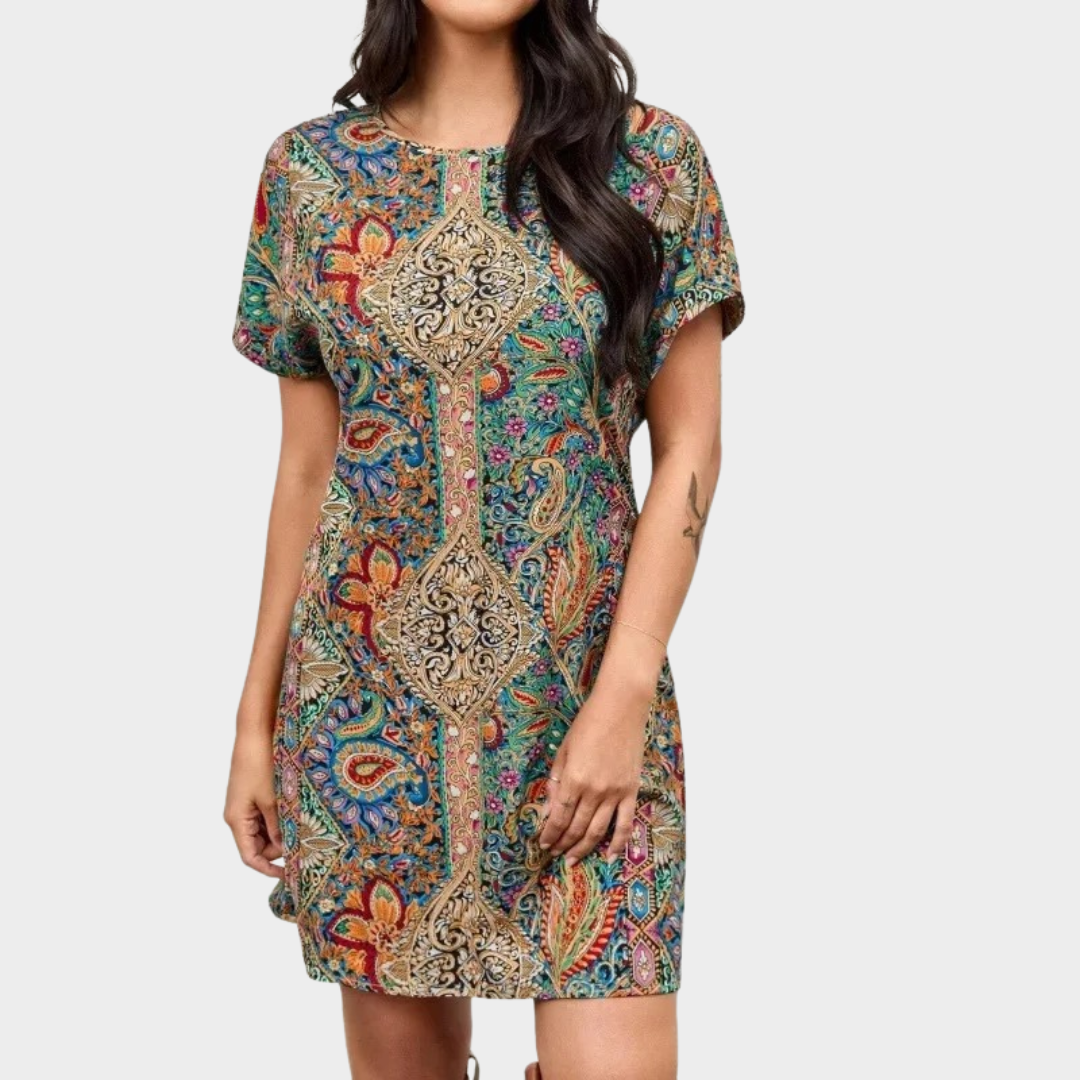 Women Casual Dress – Short Sleeve – Relaxed Fit – Lightweight Fabric – Multiple Colours