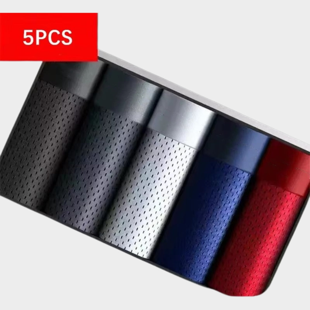 Men's Boxer Briefs - 5-Pack - Ice Silk Mesh - Cool & Breathable - Soft & Stretchy - Multiple Colours
