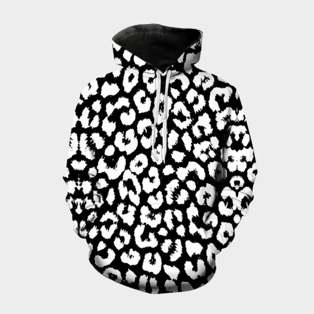 3D Printed Leopard Hoodie - Women's Sweatshirt - Long Sleeve Streetwear