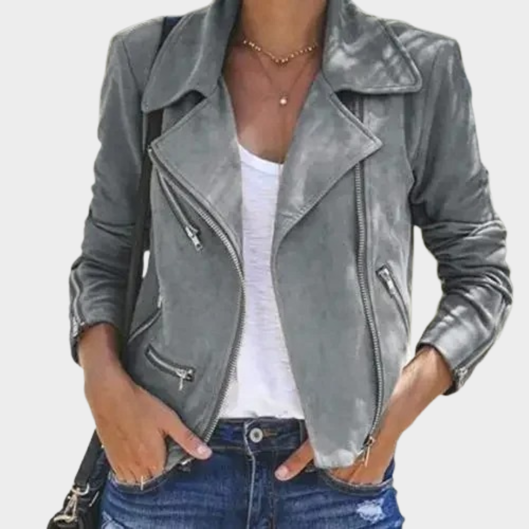 Women’s Short Zipper Jacket – Multiple Pockets Collar Design – Casual Fashion Outerwear – Multiple Colours