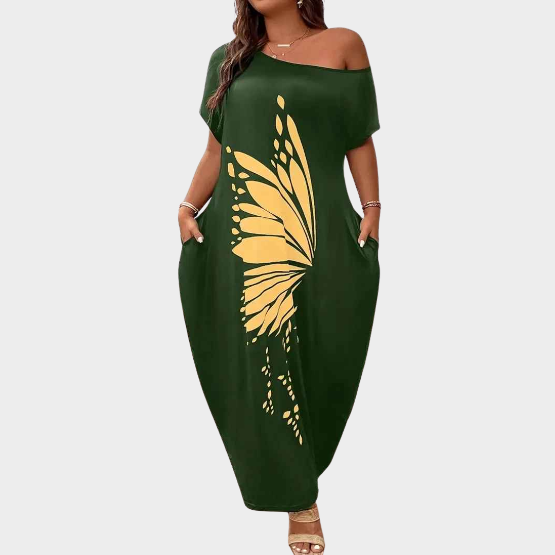Women's Casual Dress – Hot Stamping European Style Relaxed Fit – Green
