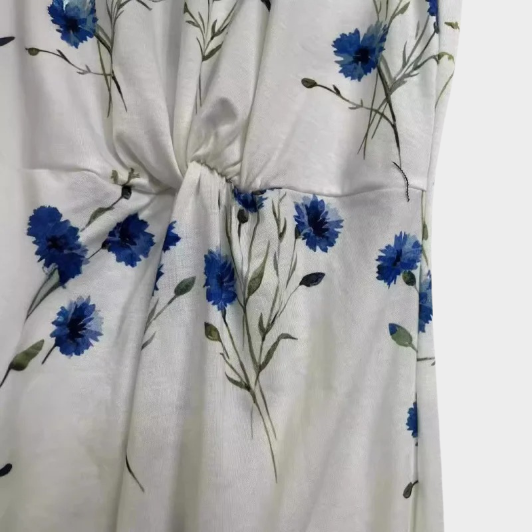 Women’s Short Sleeve Dress – Relaxed Fit – Breathable Lightweight Material – Versatile Holiday Style – White