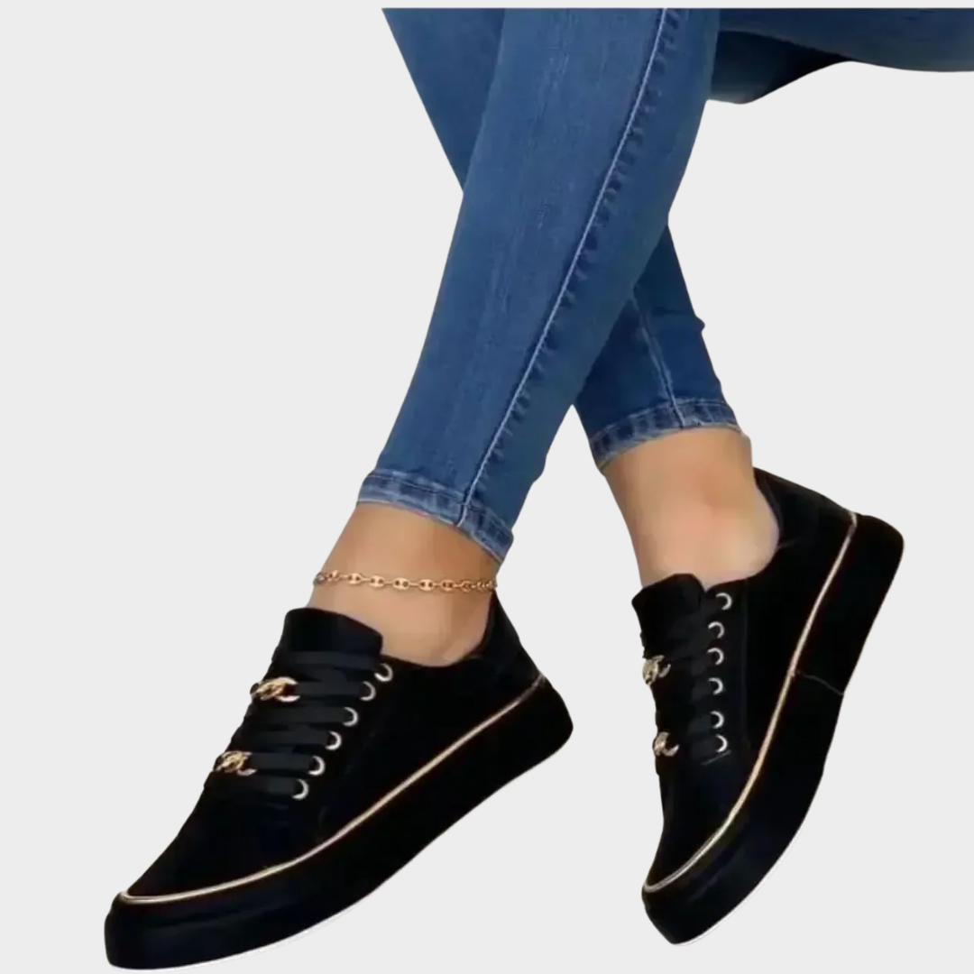 Women’s Platform Lace-Up Sneakers – Round Toe Walking Shoes – Comfortable Vulcanized Sole – Modern Street Style – Multiple Colours