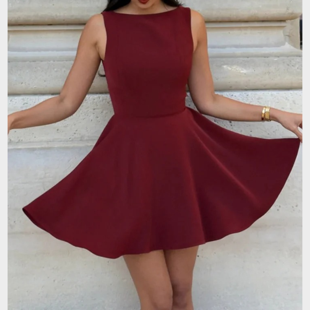 Women’s Sleeveless A-Line Mini Dress – Elegant Backless Cocktail Party Outfit with Flattering Fit – Multiple Colours