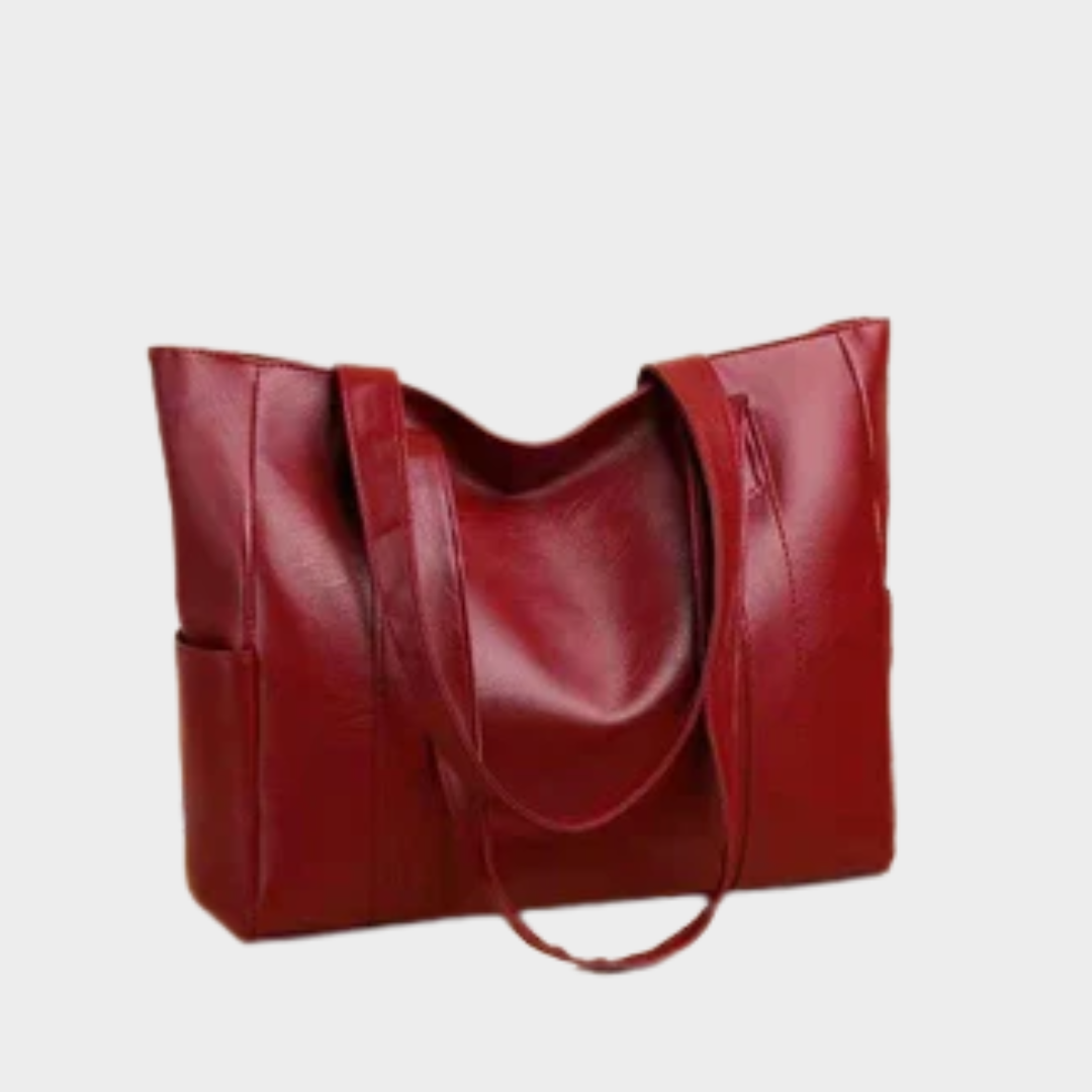 Women's Large Capacity Tote Bag – Retro Vegan Leather Shoulder Handbag for Commute – Multiple Colours