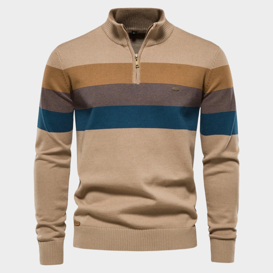 Men's Cotton Sweater – Mock Neck – Quarter Zip Pullover – Warm & Stylish – Casual Stand Collar Knitwear – Multiple Colours