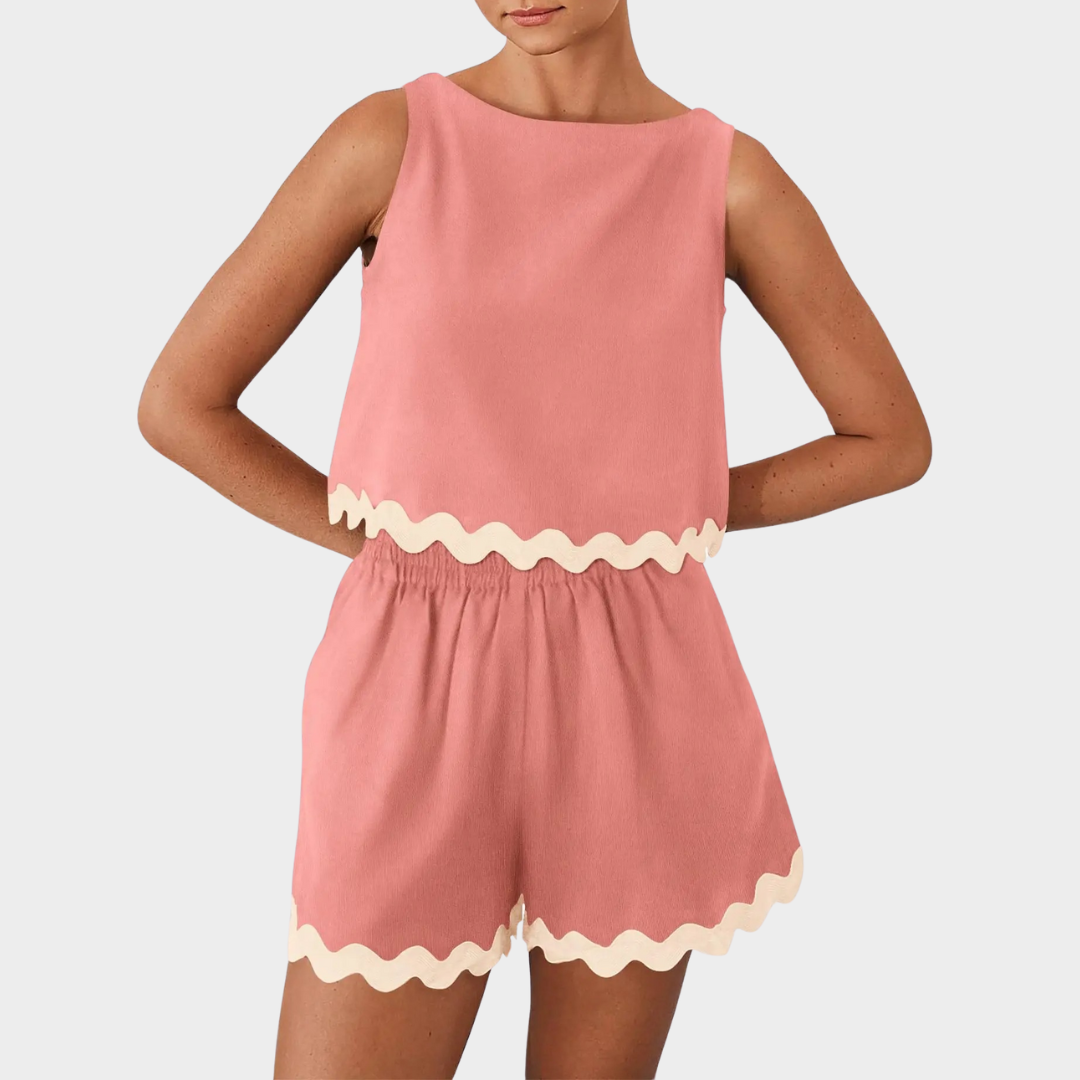 Women’s Casual Two-Piece Shorts Set – Loose Fit Top and Bottom – Elegant Minimalist Design – Lightweight Comfortable Fabric – Multiple Colours