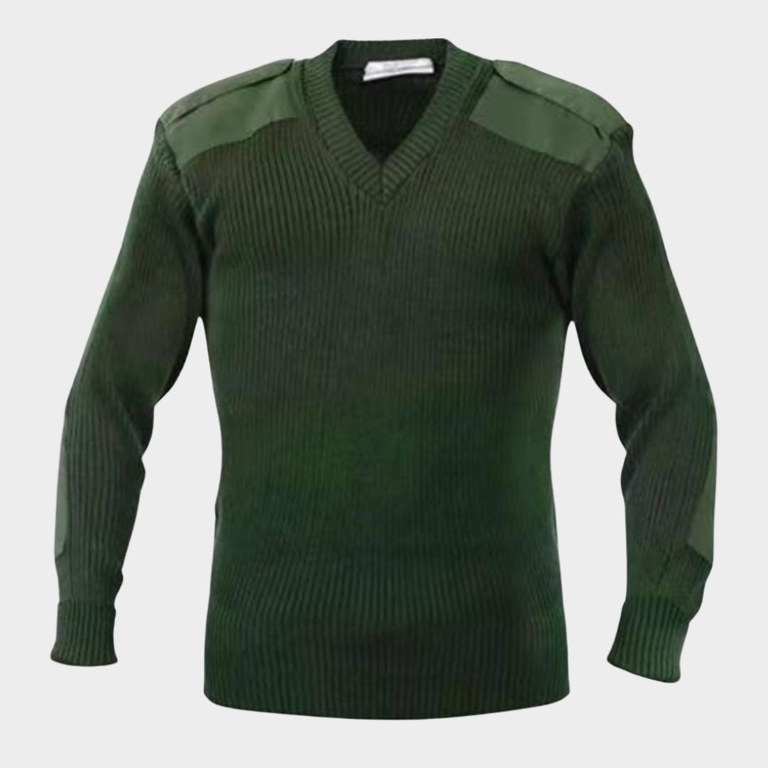 Tactical Men’s Military Sweater – Wool Knitted Army Pullover, Black/Green/Navy Blue