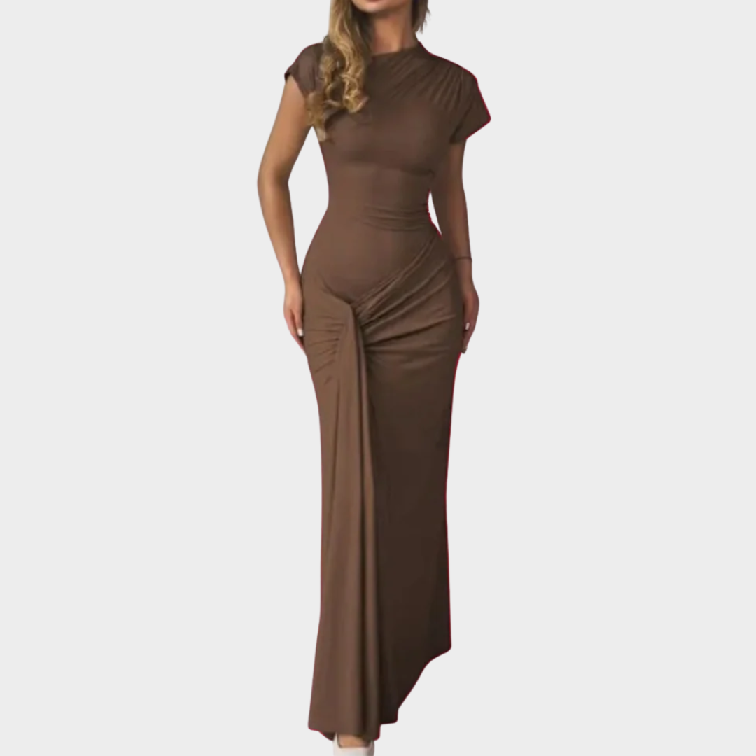 Women Maxi Dress – High Waist Sleeveless Bodycon Long Dress with O-Neck and Lace-Up Detailing – Elegant Evening Party Wear – Multiple Colours