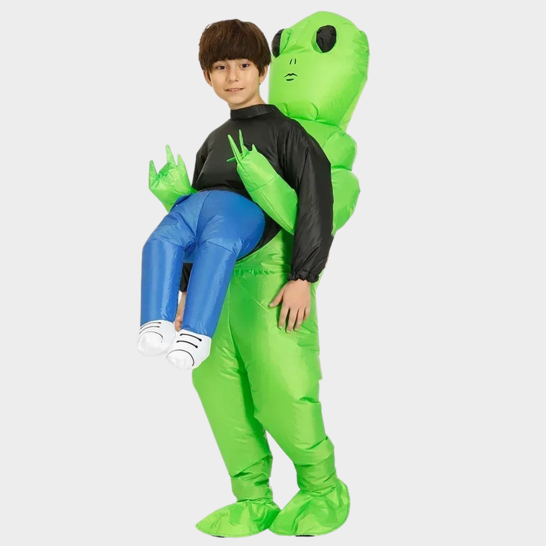Alien Halloween Costume – Unisex Inflatable Cosplay Outfit for Adults & Kids – Funny Party Costume Suit – Green