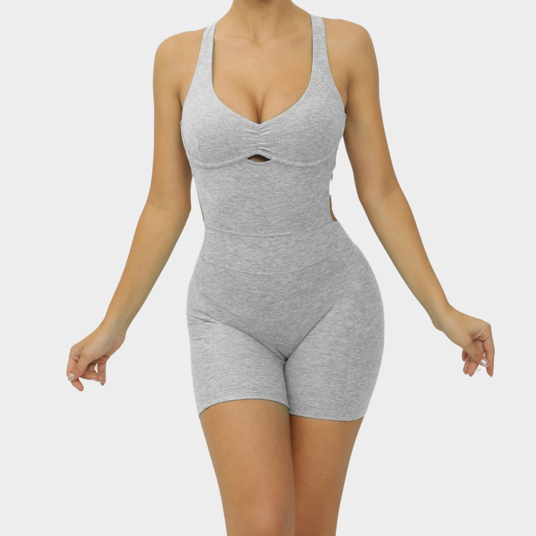 Women's Open-Back Bodysuit - Adjustable Straps Scrunch Fit - No Front Seam - Multiple Colours