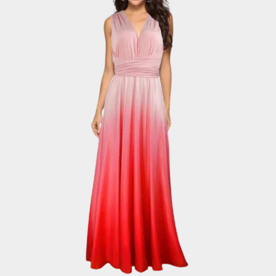 Women's Long Sleeveless Bandage Dress – Infinity Wrap Style – Solid Colour – Elegant Fit – Soft Stretch Fabric – Multiple Colours