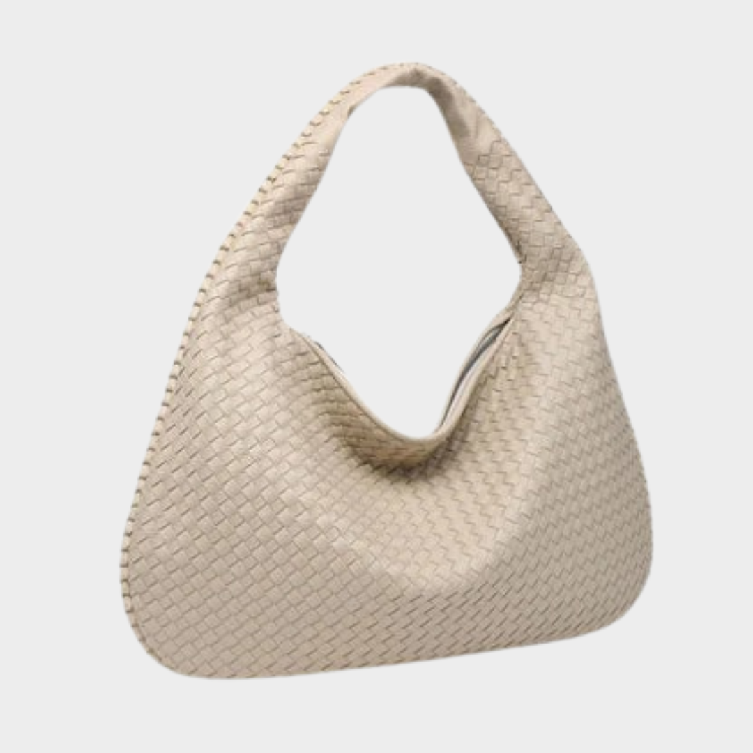 Women’s Handbag – Large Capacity PU Crescent Shoulder Bag – Dumpling Style – Retro Woven Look – Multiple Colours
