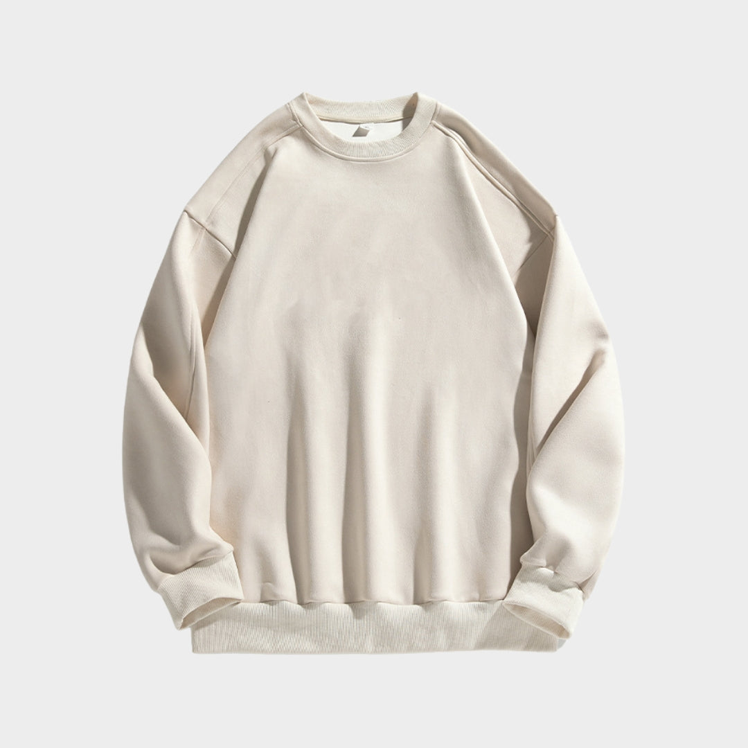 Men's Suede Sweater – Fashion Retro Casual Sweater (Grey, Beige and More)