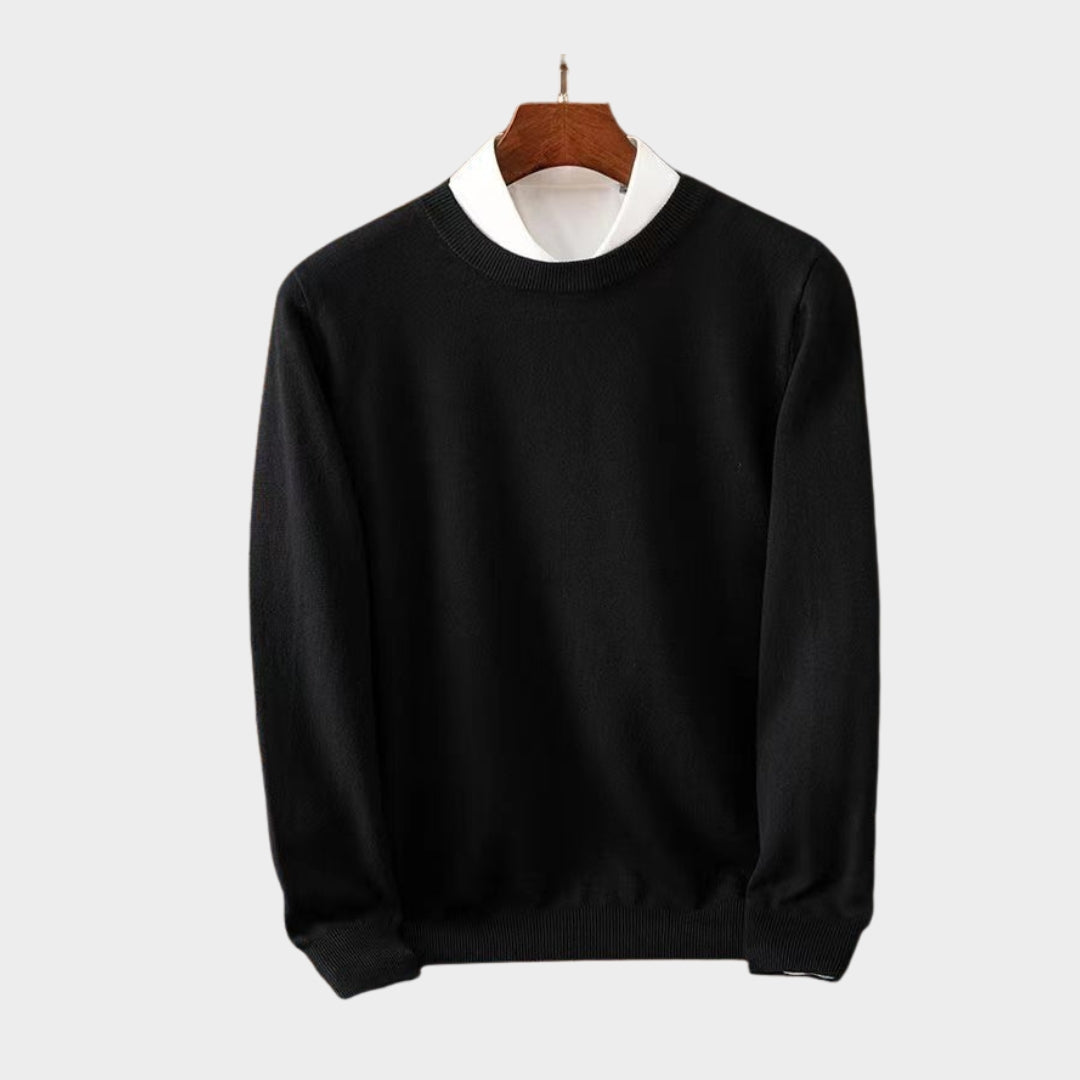 Cashmere Men’s Sweater – Soft O-Neck Knit, Long Sleeve Wool Pullover, Multiple Colors