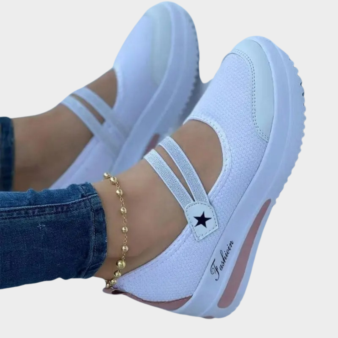 Women’s Platform Sneakers – Mesh Breathable Casual Trainers – Hollow Lightweight Tennis Walking Shoes – Multiple Colours