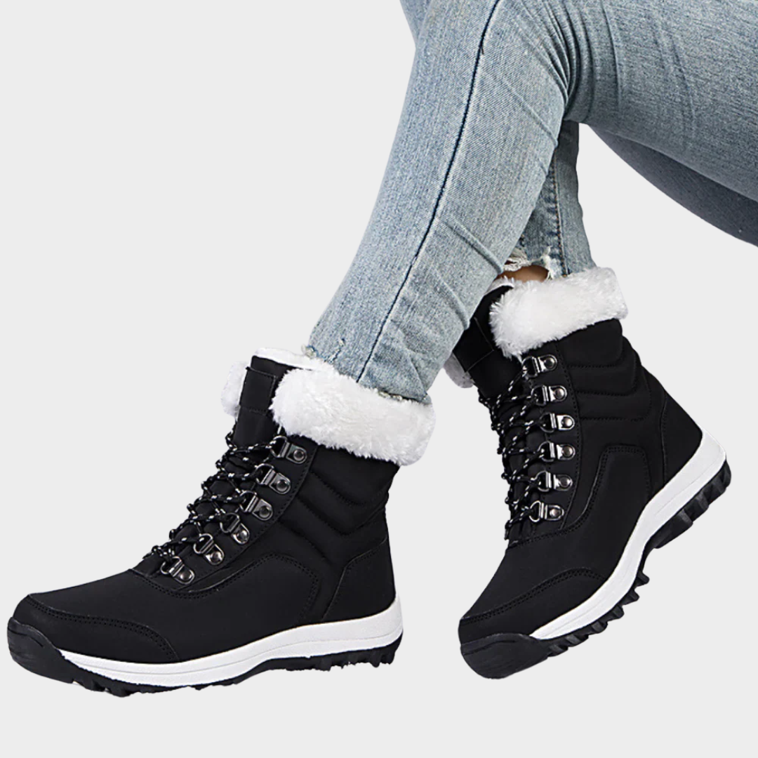 Women’s Quilted Mid-Calf Boots – Water-Resistant Fleece Lined – Lace-Up Design – Grip Sole – Multiple Colours