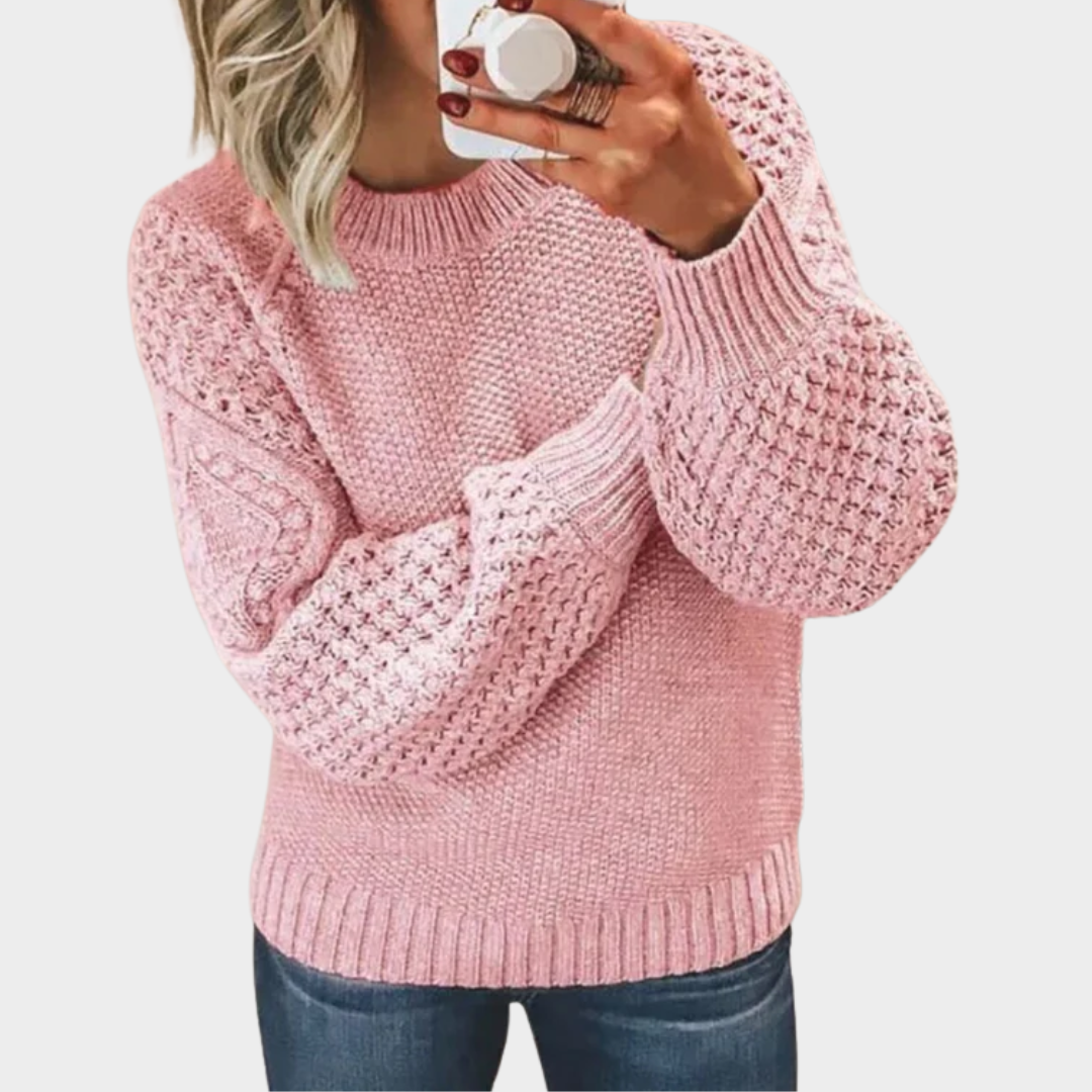 Women's Knitted Sweater – Long Sleeve – Round Neck – Soft Knit – Multiple Colours