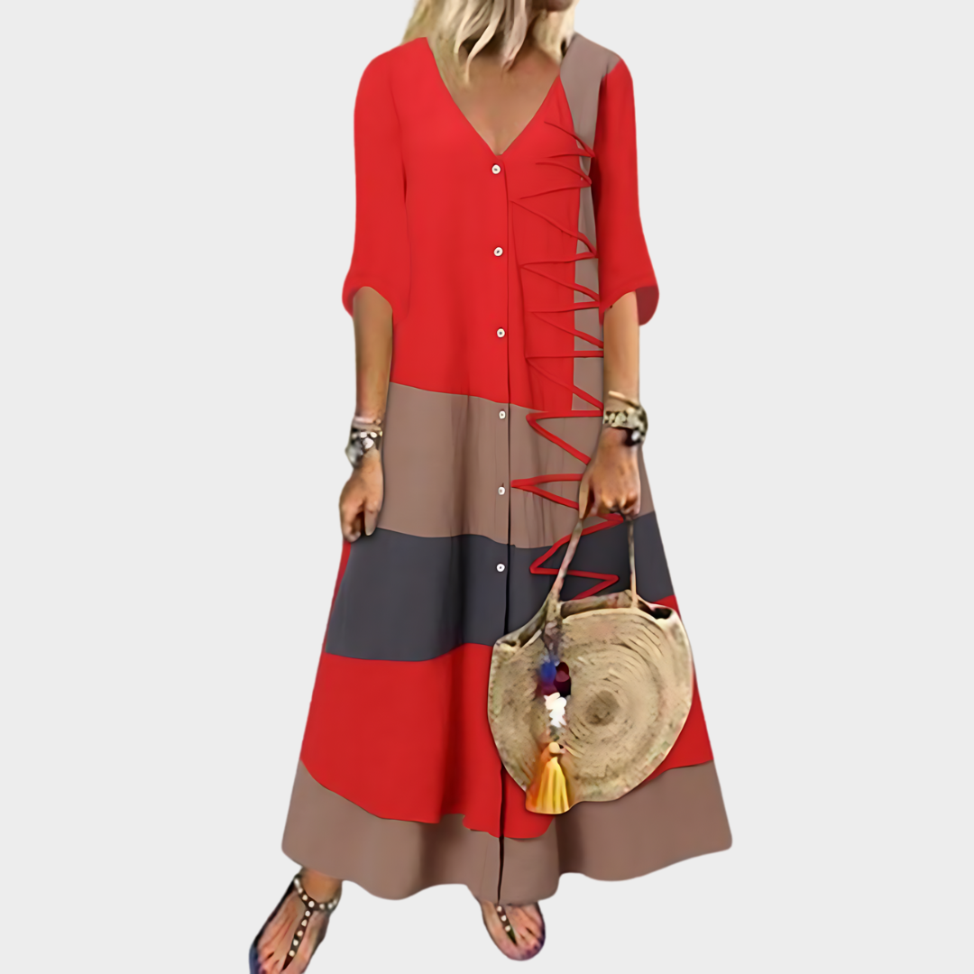 Women's Boho Maxi Dress - Vintage Print - Loose Fit - Sleeveless - Multiple Colours