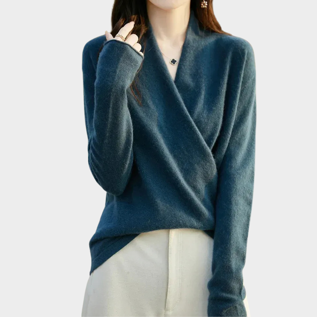 Women’s Merino Wool Sweater – 100% Cashmere Knit Loose Fit Long Sleeve Pullover Top – Multiple Colours