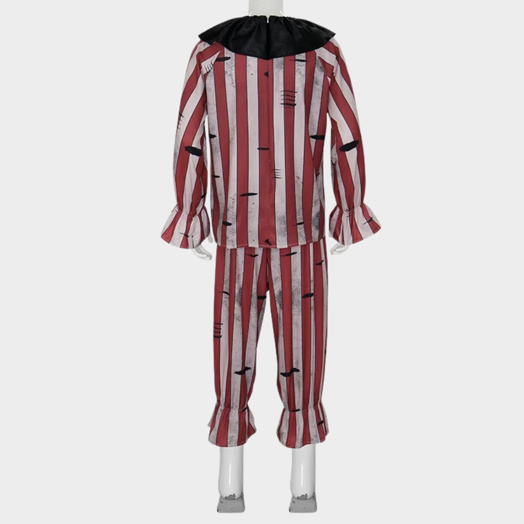 Evil Clown Halloween Costume – Unisex Bloodstain Cosplay Outfit Inspired by Art the Clown – Horror Role Play Party Uniform – Red