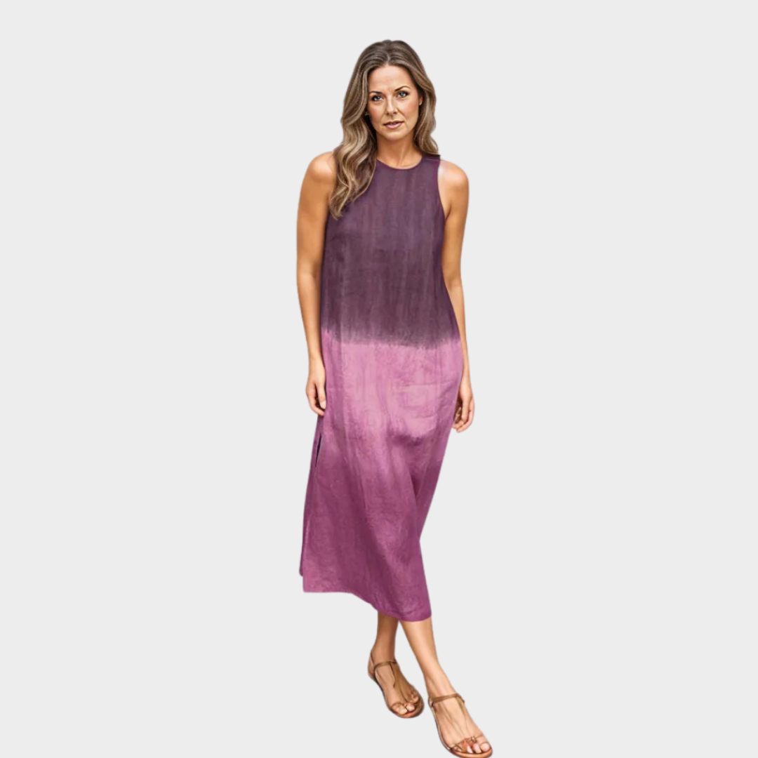 Women's Sleeveless Tie-Dye Dress – Loose Fit - Summer Split Dress - Multiple Colours