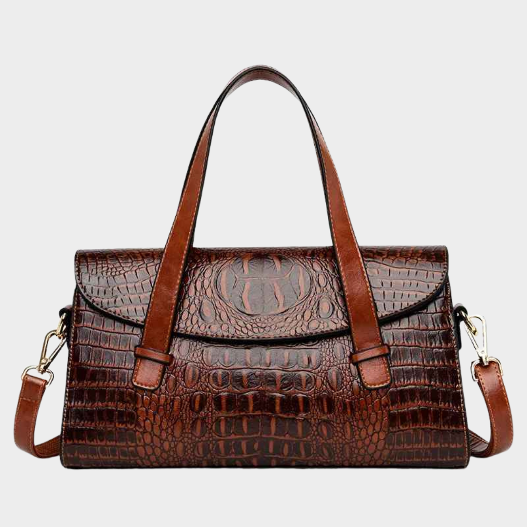 Women's Large Capacity Crossbody Bag – Vintage Alligator Pattern Shoulder and Handbag – Multiple Colours