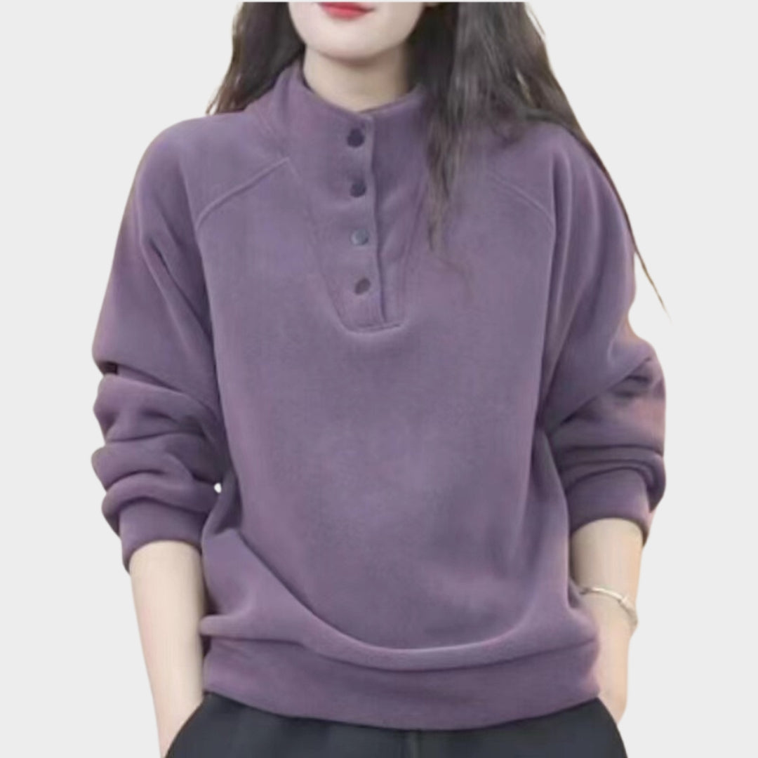 Women’s Ribbed German Velvet Sweater – Half-High Collar, Solid Color, Slim Fit, Autumn/Winter Casual Top