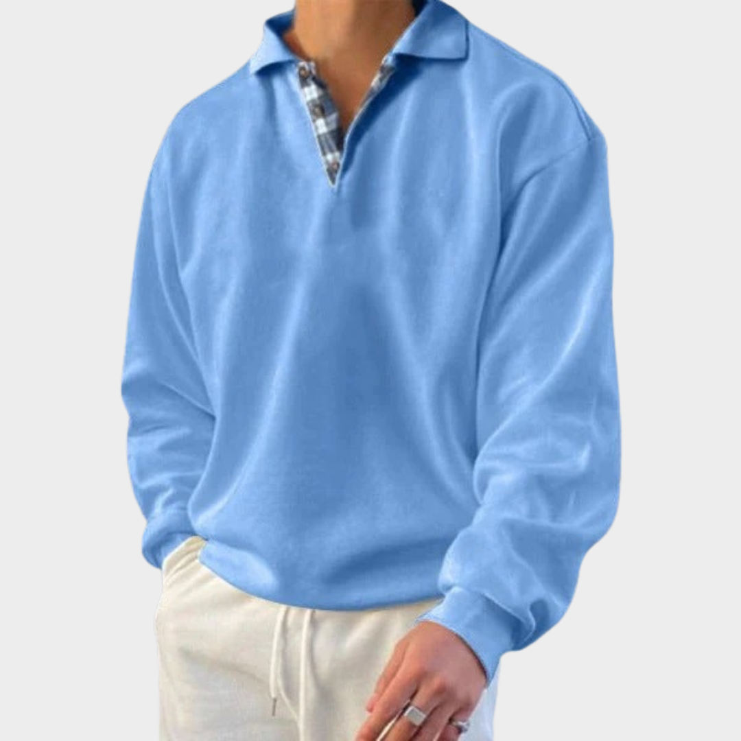 Men’s Plaid Pullover Sweatshirt – Long Sleeve Casual Fit – Soft Cotton Blend – Multiple Colours