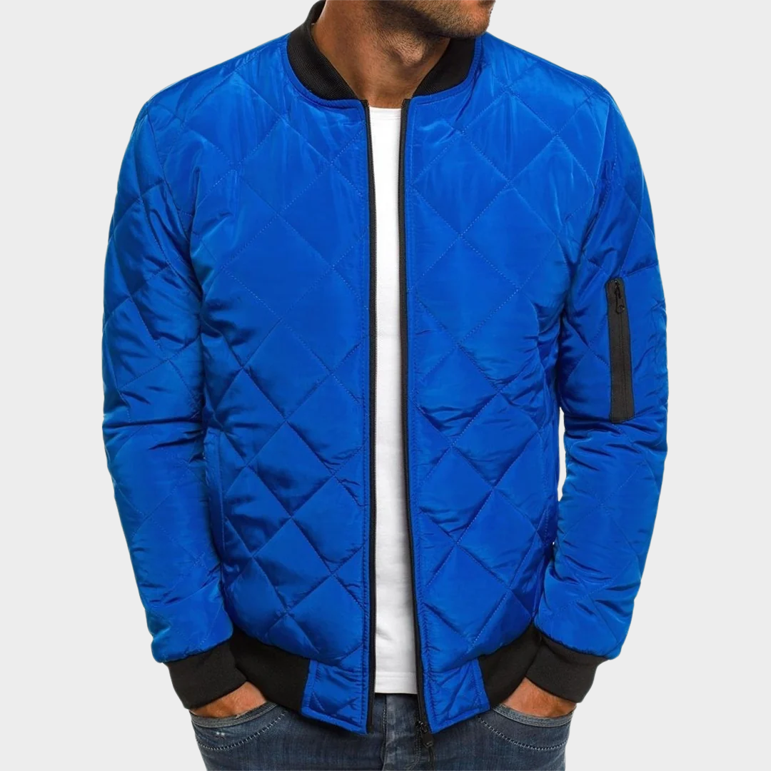 Men's Puffer Jacket – Plaid Cotton-Padded Coat – Warm Insulated Outerwear – Comfortable Fit – Multiple Colours