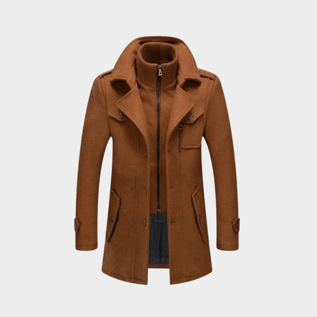 Men's Autumn/Winter Business Woolen Overcoat – Double Collar - Anti-Cold Nestle Jacket -