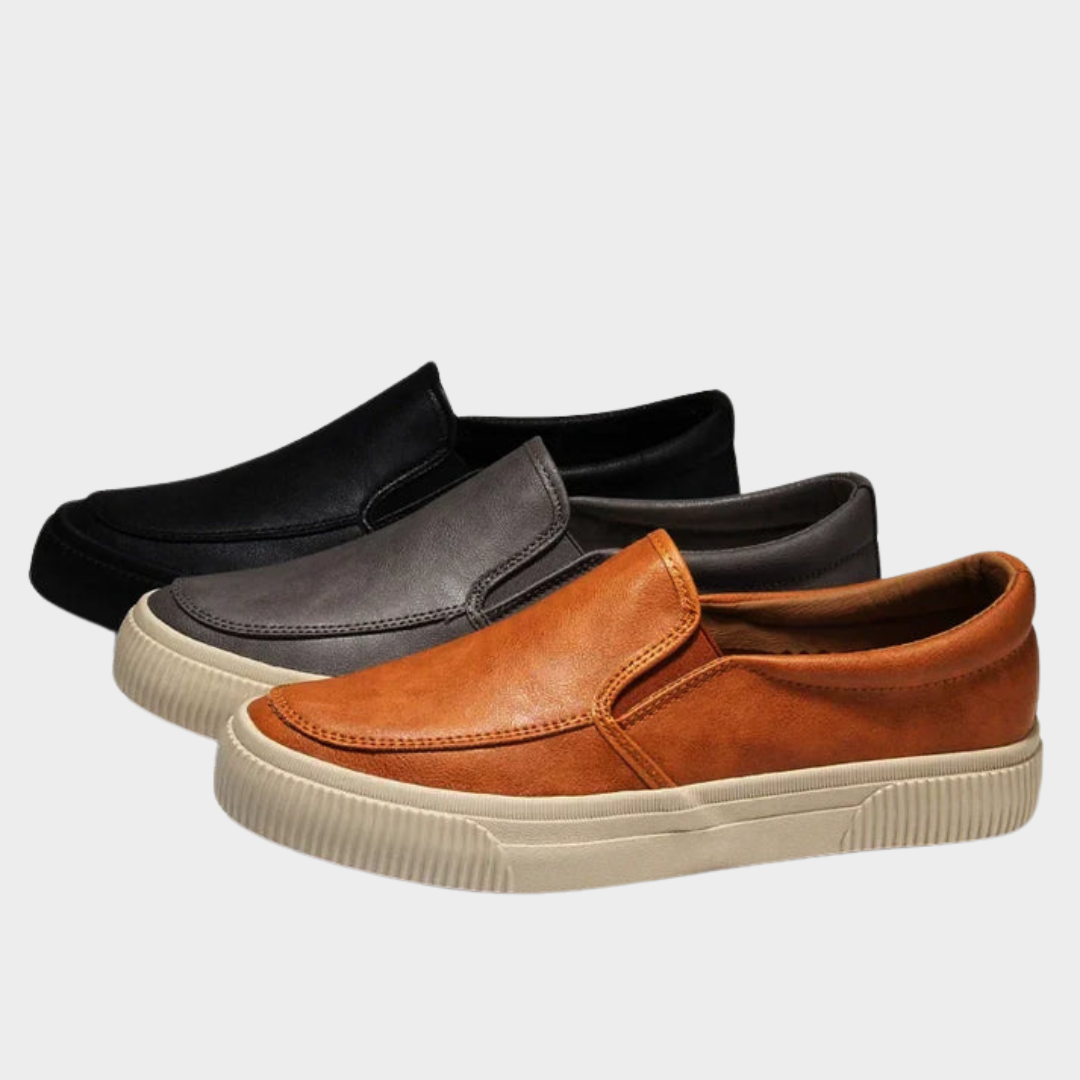 Men's Leather Loafers – Classic Slip-On Dress Shoes – Multiple Colours