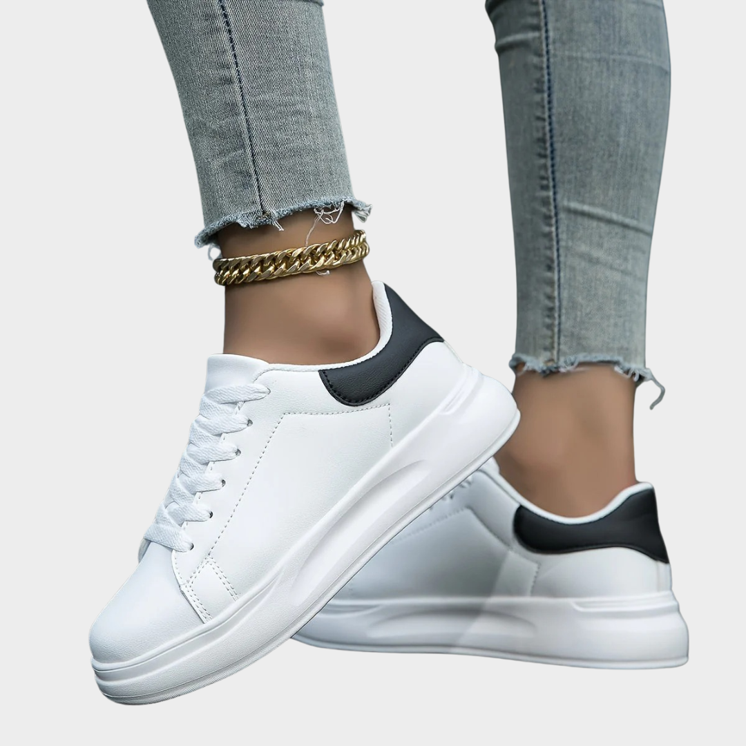 Women’s Waterproof Faux Leather Sneakers – Lightweight Casual Trainers – Wear-Resistant Sole – Multiple Colours