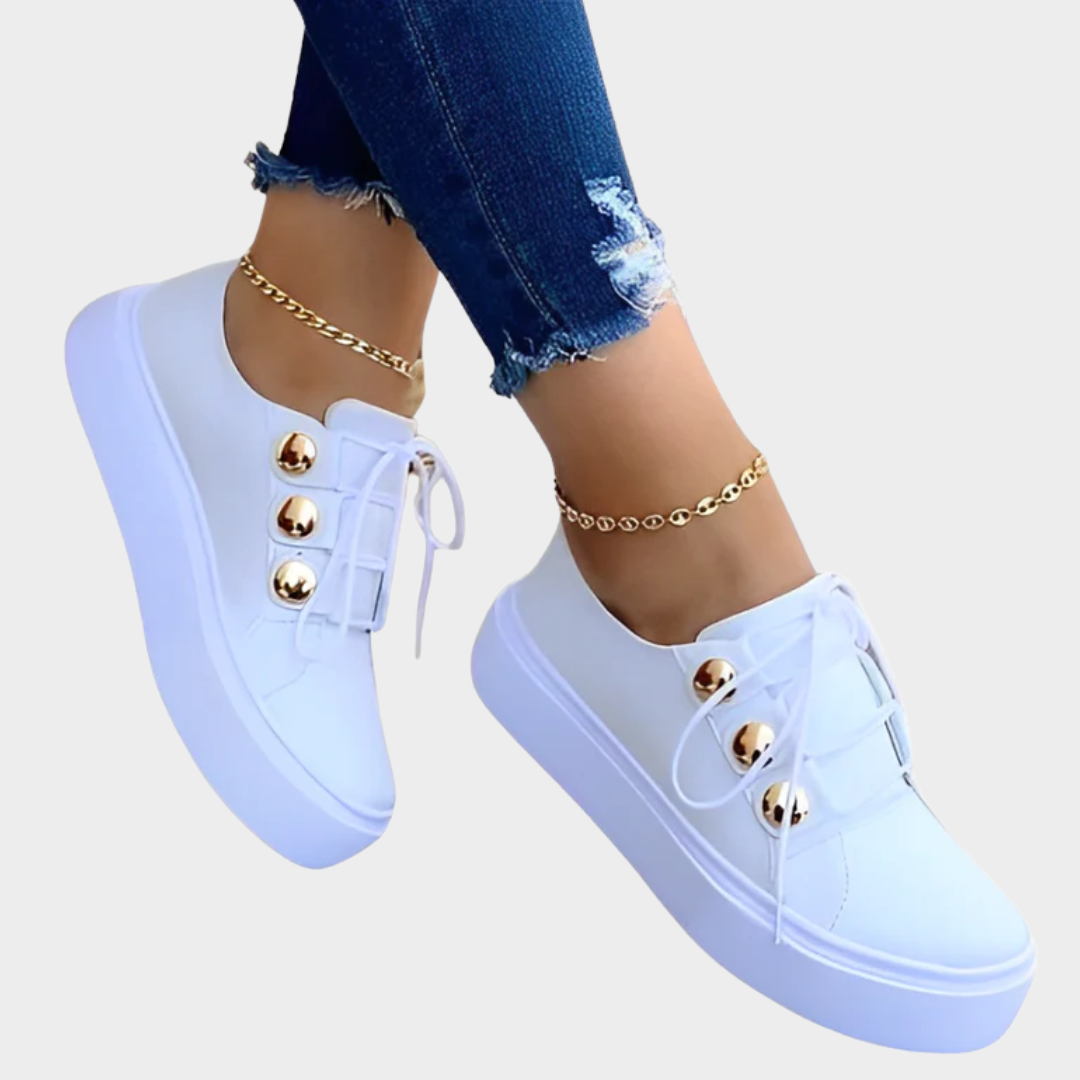 Women's Casual Sneakers – PU Leather Platform Trainers – Lightweight & Stylish – Multiple Colours