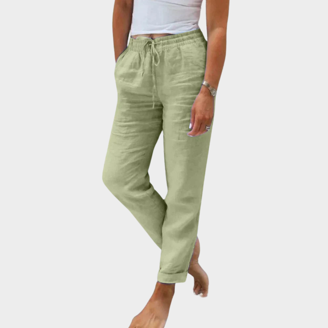 Women's Linen Trousers – Lightweight & Breathable – Relaxed Fit – Comfortable & Stylish – Multiple Colours